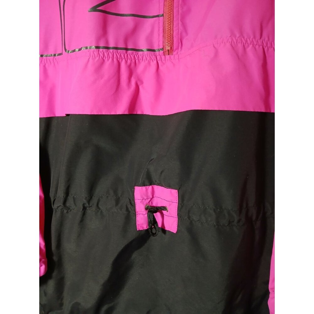 K2 Mens Pink Black Half Zip Pullover Windbreaker Jacket Drawstring Size L yk2 - Picture 3 of 16